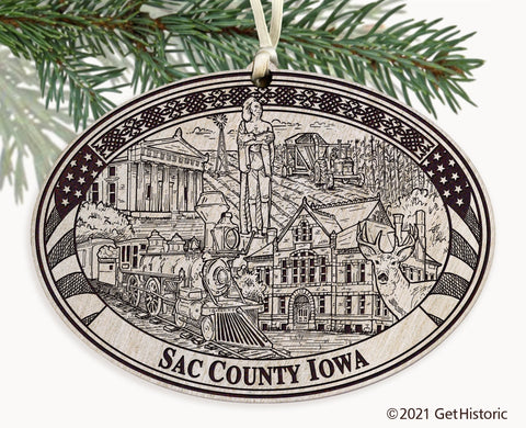 Sac County Iowa Engraved Ornament