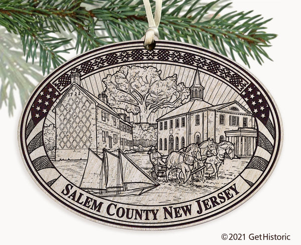 Salem County New Jersey Engraved Ornament