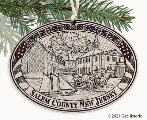 Salem County New Jersey Engraved Ornament