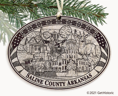 Saline County Arkansas Engraved Ornament