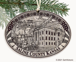 Saline County Kansas Engraved Ornament