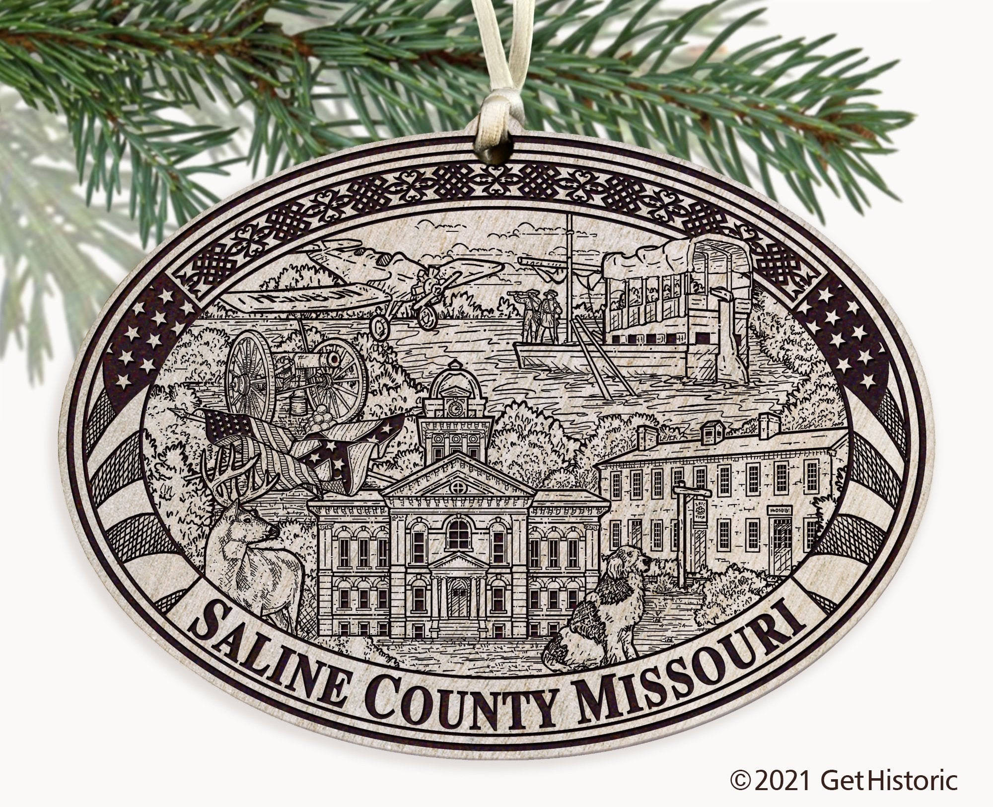Saline County Missouri Engraved Ornament