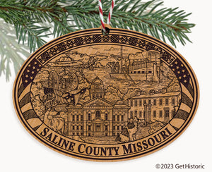 Saline County Missouri Engraved Natural Ornament