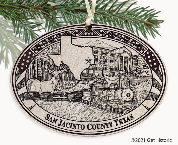 San Jacinto County Texas Engraved Ornament