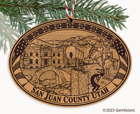 San Juan County Utah Engraved Natural Ornament