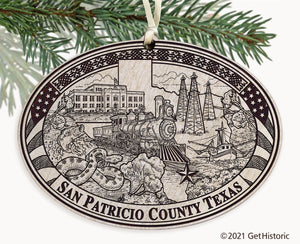 San Patricio County Texas Engraved Ornament