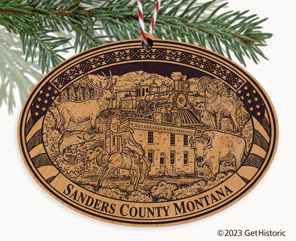 Sanders County Montana Engraved Natural Ornament