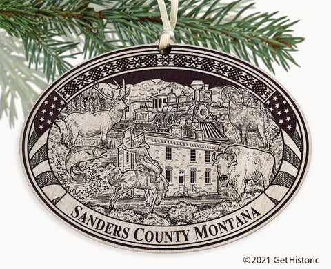 Sanders County Montana Engraved Ornament