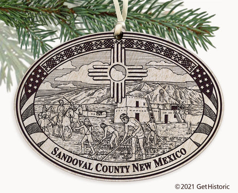 Sandoval County New Mexico Engraved Ornament