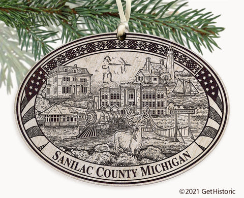 Sanilac County Michigan Engraved Ornament