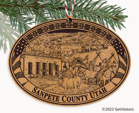 Sanpete County Utah Engraved Natural Ornament