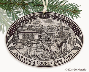 Saratoga County New York Engraved Ornament