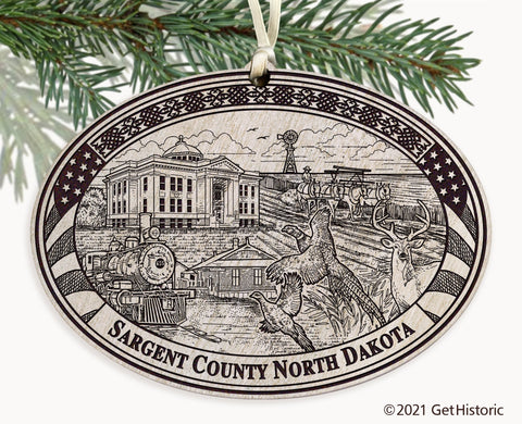 Sargent County North Dakota Engraved Ornament