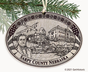 Sarpy County Nebraska Engraved Ornament