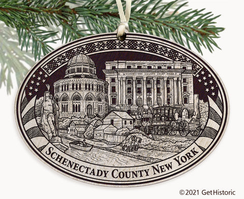 Schenectady County New York Engraved Ornament