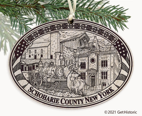 Schoharie County New York Engraved Ornament