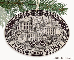 Schuyler County New York Engraved Ornament