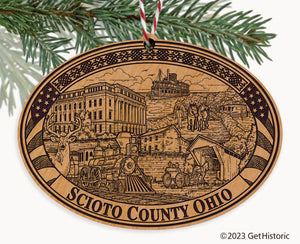 Scioto County Ohio Engraved Natural Ornament