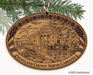 Scotland County North Carolina Engraved Natural Ornament