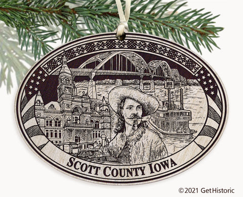 Scott County Iowa Engraved Ornament