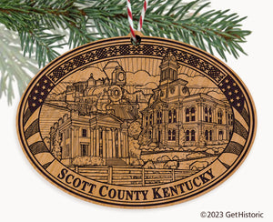Scott County Kentucky Engraved Natural Ornament