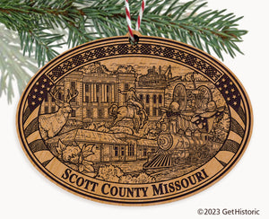 Scott County Missouri Engraved Natural Ornament