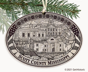 Scott County Mississippi Engraved Ornament