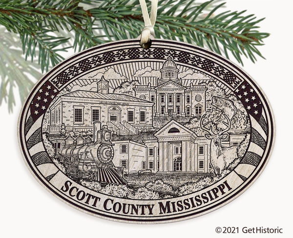 Scott County Mississippi Engraved Ornament