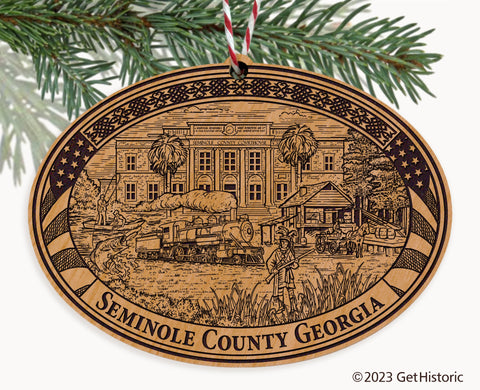 Seminole County Georgia Engraved Natural Ornament