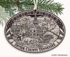Sevier County Tennessee Engraved Ornament