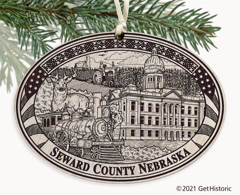 Seward County Nebraska Engraved Ornament