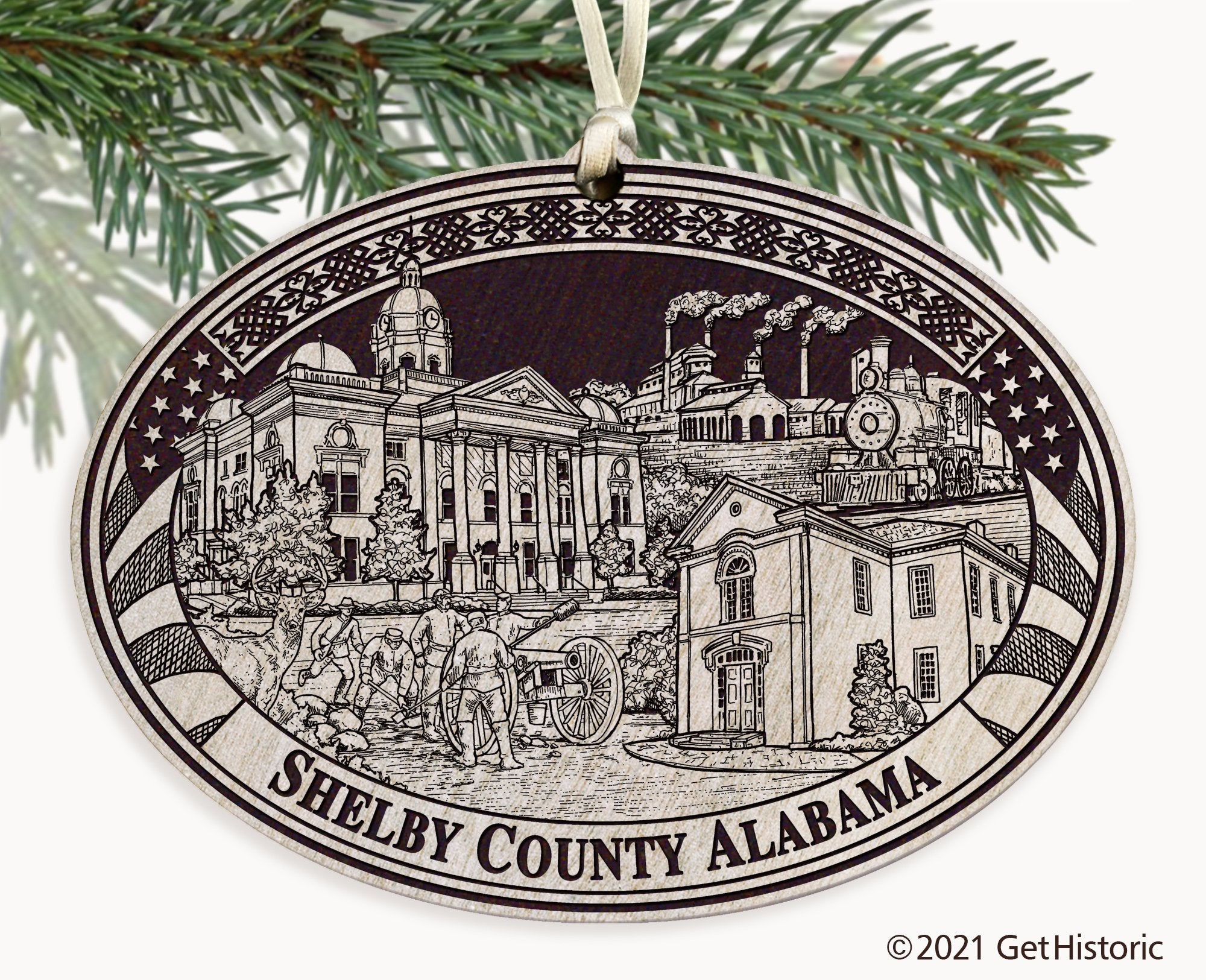 Shelby County Alabama Engraved Ornament