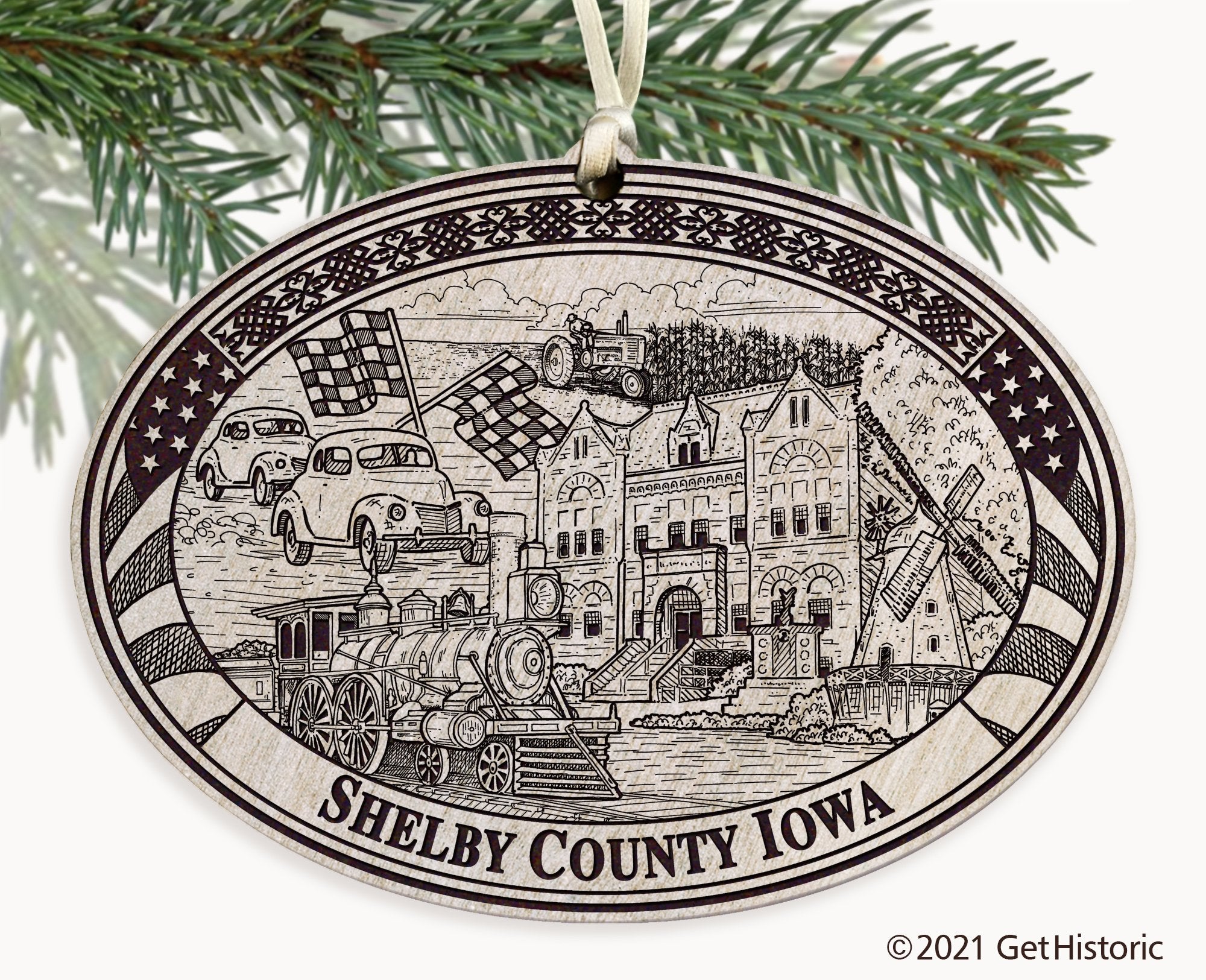 Shelby County Iowa Engraved Ornament