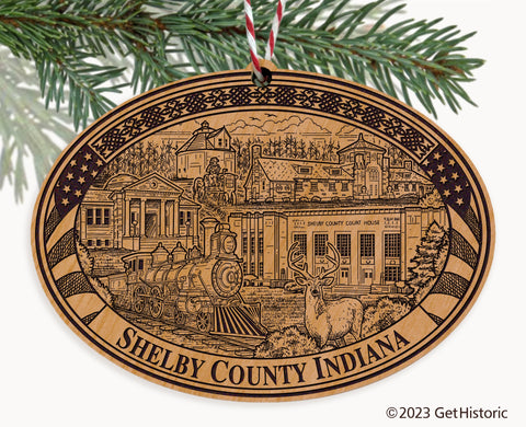 Shelby County Indiana Engraved Natural Ornament