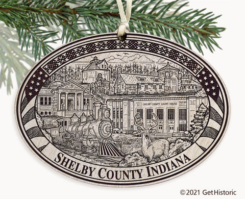 Shelby County Indiana Engraved Ornament