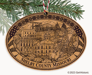 Shelby County Missouri Engraved Natural Ornament