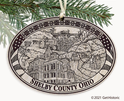 Shelby County Ohio Engraved Ornament