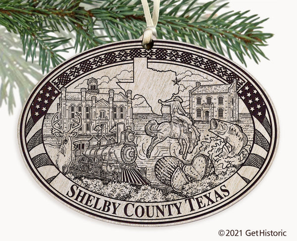 Shelby County Texas Engraved Ornament
