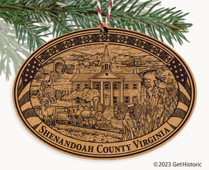 Shenandoah County Virginia Engraved Natural Ornament