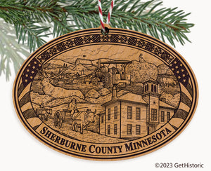 Sherburne County Minnesota Engraved Natural Ornament