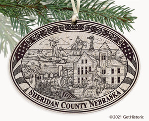 Sheridan County Nebraska Engraved Ornament