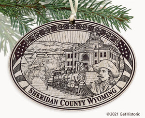 Sheridan County Wyoming Engraved Ornament