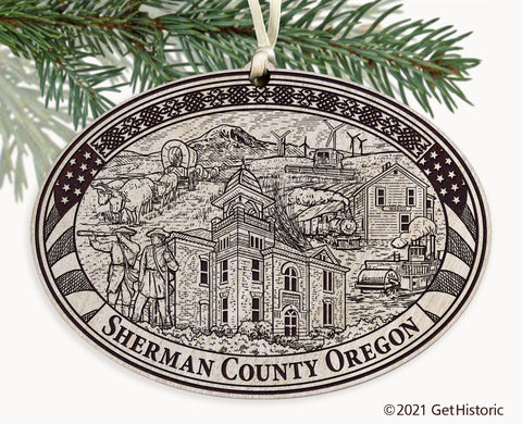 Sherman County Oklahoma Engraved Ornament