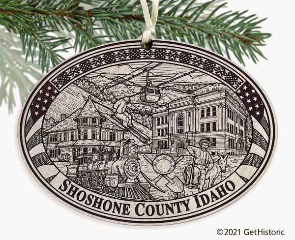 Shoshone County Idaho Engraved Ornament