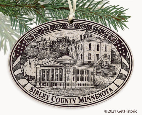 Sibley County Minnesota Engraved Ornament