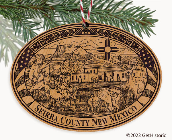 Sierra County New Mexico Engraved Natural Ornament