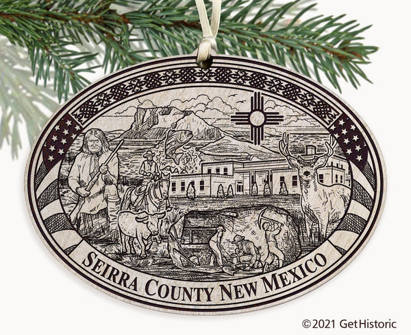 Sierra County New Mexico Engraved Ornament