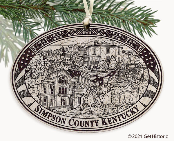 Simpson County Kentucky Engraved Ornament