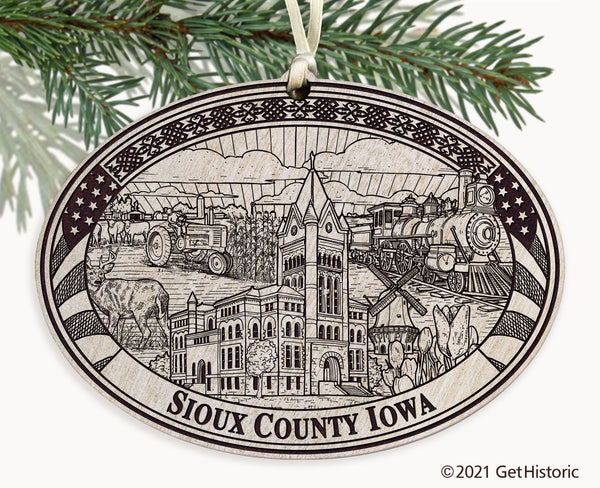 Sioux County Iowa Engraved Ornament
