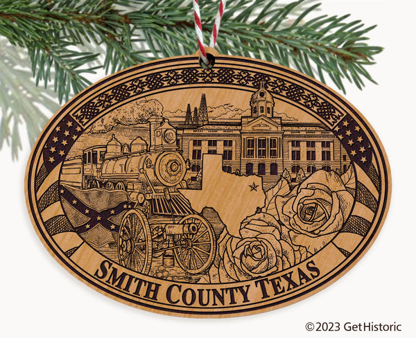 Smith County Texas Engraved Natural Ornament